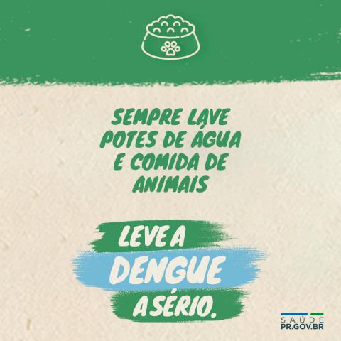 Sempre lave potes de água e comida de animais