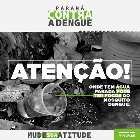 Atenção: Onde tem água parada pode ter focos dp mosquito dengue